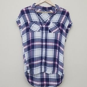 Beachlunchlounge Plaid Sleeveless Shirt XS